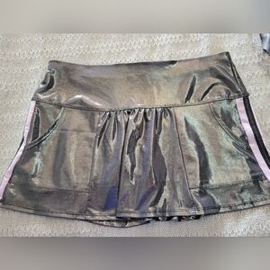 Lucky in Love Shimmering Metallic Mini Tennis Skirt